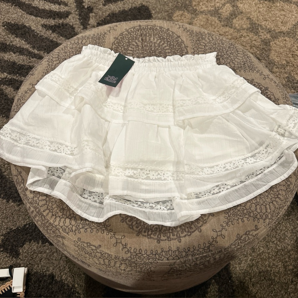 Wild Fable Ivory Skort with Lace Trim